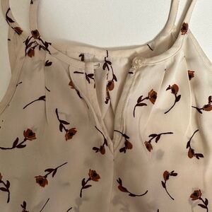 Cami Floral Sleeveless Top - Cream